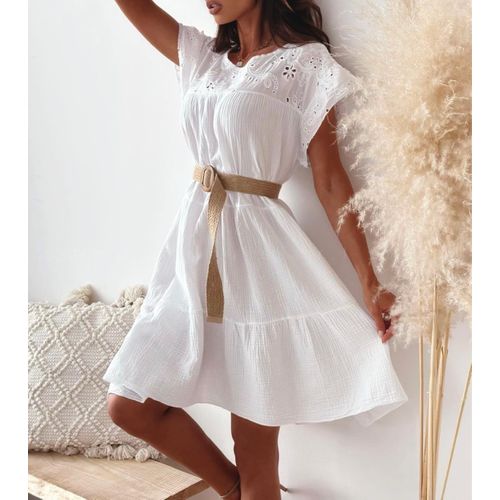 Vestiti Donna Primavera/Estate senza cintura Made in Italia Quotidiano Vari Colori Standard Cotone
