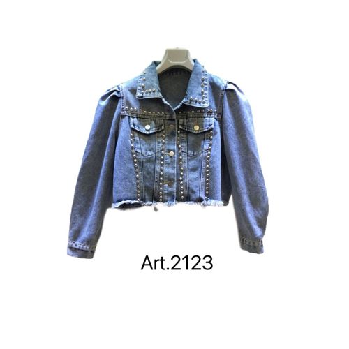 Giacca di Jeans Donna Primavera/Estate Made in Cina Tempo libero Colore Unico Standard