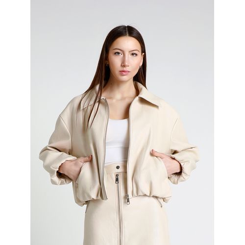Leather jacket Jacket Woman Allseason Made in Italy Daily One Color Standard