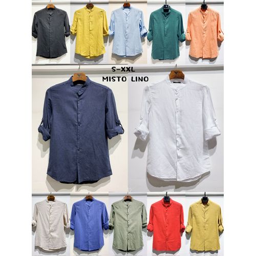 Camicia Casual Uomo Primavera/Estate Made in Cina Quotidiano Vari Colori Standard Bottoni