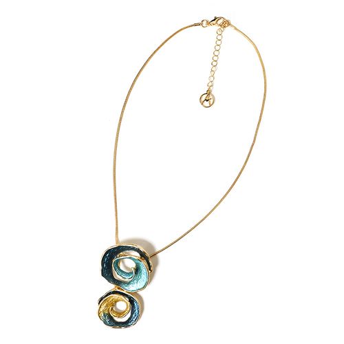 Collana con Doppio Ciondolo a Spirale Smaltata