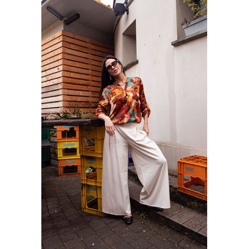Pantaloni Eleganti Donna Primavera/Estate Made in Italia Quotidiano Colore Unico Standard