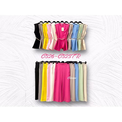 Completo(D) Genere Completo Donna Primavera/Estate Made in Italia Tempo libero Colore Unico Standard Monocromo