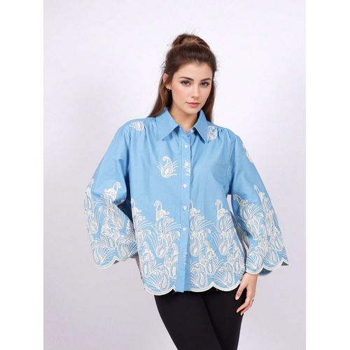 Camicia Camicia Casual Donna Primavera/Estate Made in Cina Tempo libero Colore Unico Standard microdisegni Cotone
