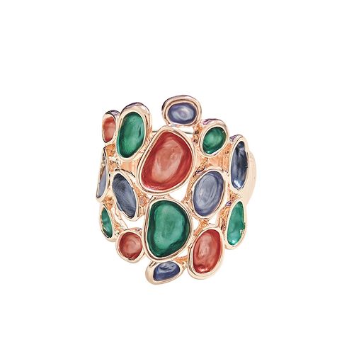 Anello Elastico con Bollicine Smaltate Irregolari