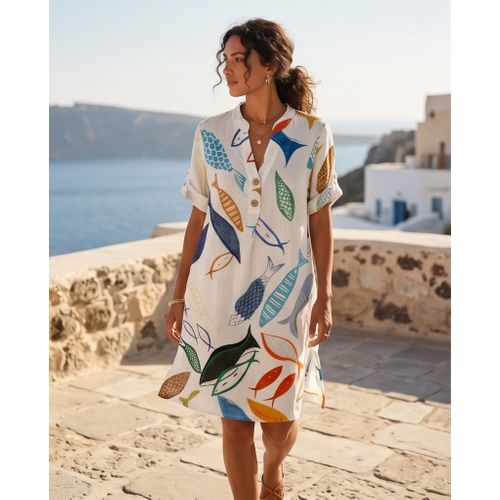 Vestiti Genere Vestiti Donna Primavera/Estate Made in Italia Tempo libero Vari Colori Standard Lino
