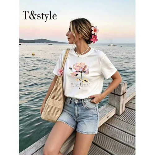 T-Shirt Donna Estate Made in Italia Quotidiano Standard Stampata