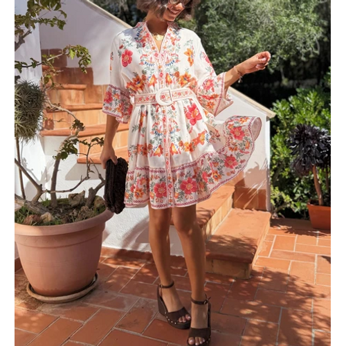 Vestiti Genere Vestiti Donna Primavera/Estate Made in Italia Tempo libero Vari Colori Standard Stampata Cotone