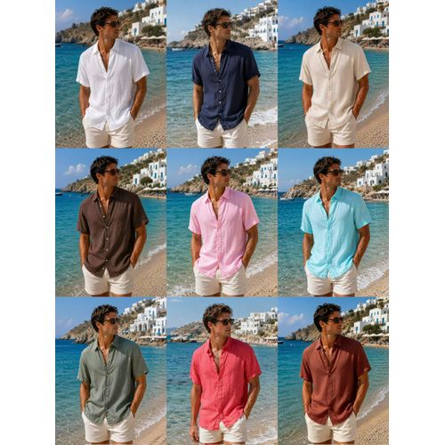 Shirt Man Spring/Summer Made in Italy Daily Standard Monochrome Buttons