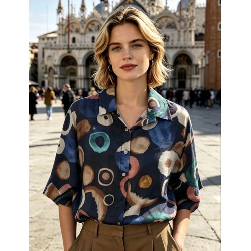 Camicie(D) Genere Camicetta Donna Quattro stagioni Made in Italia Quotidiano Vari Colori Standard Monocromo