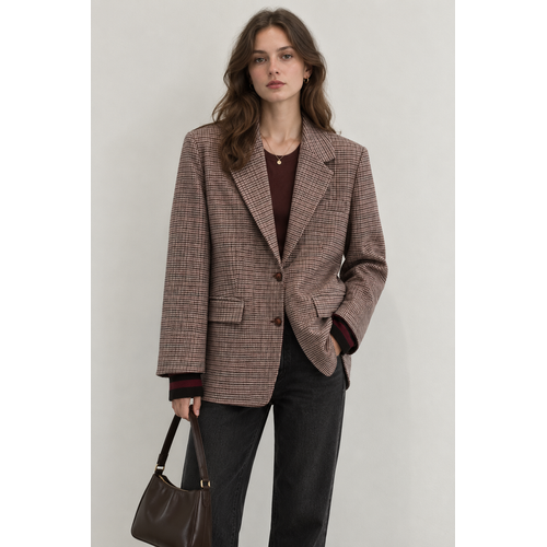 Tailored houndstooth blazer