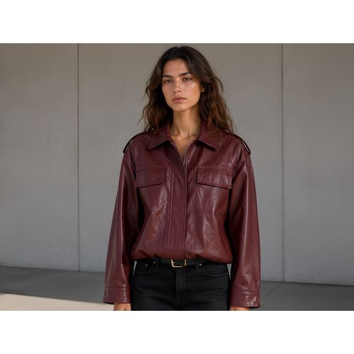 Leather jacket Jacket Woman Fall/Winter Made in Cina Leisure One Color Standard leather
