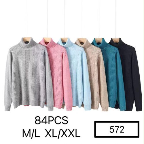 Kinitwear&Sweatshirt(W) Gender Pullover Sweater Woman Fall/Winter Made in Cina Daily Various Colors Standard Monochrome