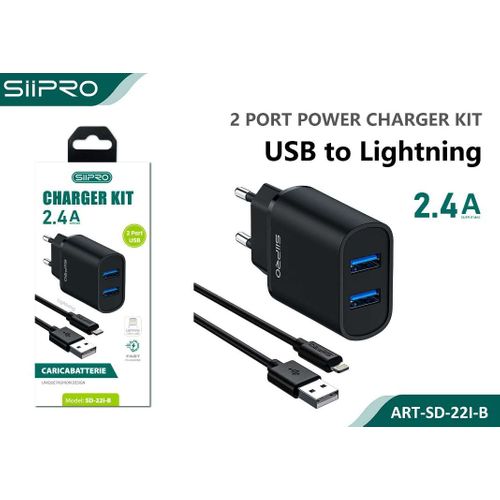 KIT CARICATORE PER IPHONE LIGHTNING