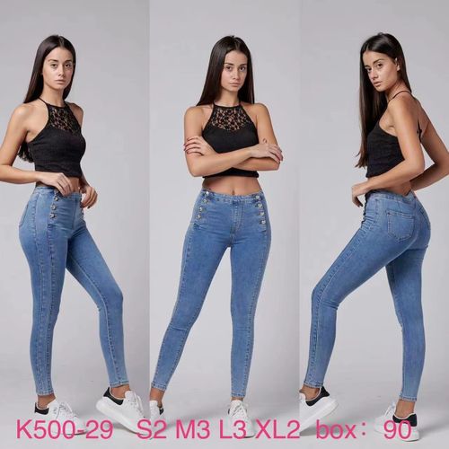 Jeans Skinny Donna Primavera/Estate Made in Cina Tempo libero Colore Unico Standard