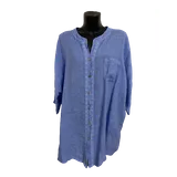 Camicia Camicia Donna Primavera/Estate Made in Italia Tempo libero Colore Unico Standard Lino — foto 3