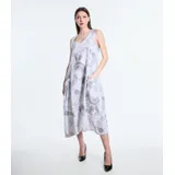 Vestiti Donna Primavera/Estate Made in Italia Quotidiano Colore Unico Standard Lino — foto 5