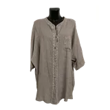 Vestiti Donna Primavera/Estate Made in Italia Quotidiano Colore Unico Standard Lino — foto 2