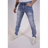 Jeans(U) Uomo Jeans Slim Fit Uomo Primavera/Estate Made in Cina Quotidiano Colore Unico Standard — foto 3