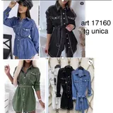 Giacca di Jeans Donna Primavera/Estate Made in Italia Quotidiano Colore Unico Standard — foto 3