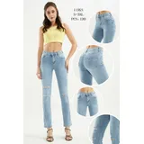 Jeans Slim Fit Donna Quattro stagioni Made in Cina Quotidiano Colore Unico Curvy(taglie forti) — foto 1