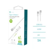 Cavo di ricarica rapida da UNI-C a C 5A(CB9193,Bianco,5A,OD:3.8mm,2M) — foto 1