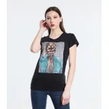 T-Shirt Donna Primavera/Estate Made in Italia Quotidiano Colore Unico Standard — foto 3