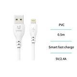 Cavo dati di ricarica IP a filo tondo per stampaggio a iniezione(CB9009,Bianco,2.4A,OD:3.5mm,0.5M) — foto 3