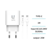 Caricabatterie da casa UNI-PD 25W con cavo PD (imitazione Samsung)(HC1835,Bianco,1USB) — foto 3