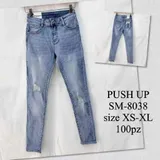 Jeans Skinny Donna Quattro stagioni Made in Cina Quotidiano Colore Unico Standard — foto 1