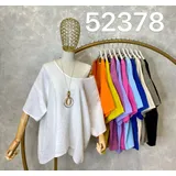 T-Shirt Donna Primavera/Estate Made in Italia Quotidiano Vari Colori Oversize — foto 1