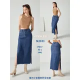 Gonne Genere Gonna lunga Donna Autunno/Inverno Made in Cina Quotidiano Colore Unico Petite Jeans — foto 1