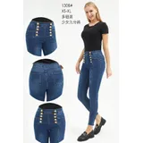 Jeans Slim Fit Donna Quattro stagioni Made in Cina Quotidiano Colore Unico Curvy(taglie forti) — foto 1