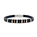 Bracciale Uomo Accorciabile in Silicone con Inserti in Acciaio 21cm — foto 1