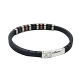 Bracciale Uomo Accorciabile in Silicone con Inserti in Acciaio 21cm — foto 3