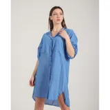 Camicia Donna Primavera/Estate Made in Italia Quotidiano Colore Unico Oversize — foto 1