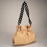 Borsa Spalla Donna Estate Made in Italia Tempo libero Colore Unico Bottoni — foto 4