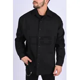 Camicia Elegante Camicie(U) Uomo Estate Made in Italia Quotidiano Colore Unico Oversize Bottoni — foto 3