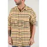 Camicie(U) Uomo Estate Made in Italia Quotidiano Colore Unico Oversize Bottoni — foto 1