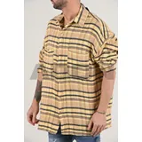 Camicie(U) Uomo Estate Made in Italia Quotidiano Colore Unico Oversize Bottoni — foto 3