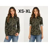Camicia Camicia Donna Autunno/Inverno Made in Cina Tempo libero Colore Unico Standard Mimetico — foto 1
