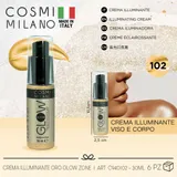 COSMI GLOW ZONE CREMA ILLUMINANTE PER CORPO E VISO 30ML ORO, MADE IN ITALY — foto 1