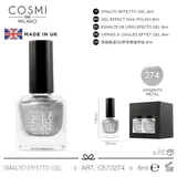 COSMI SMALTO EFFETTO GEL N.274 ARGENTO METAL, MADE IN UK — foto 1