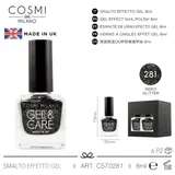 COSMI SMALTO EFFETTO GEL N.281 NERO GLITTER, MADE IN UK — foto 1