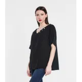Camicetta Camicia Donna Primavera/Estate Made in Italia Quotidiano Colore Unico Standard — foto 3