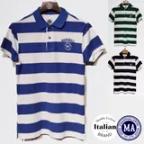 T-shirt&Polo(U) Uomo Polo Uomo Primavera/Estate Quotidiano Cerniera lampo tessuto leggero fresco in estate a righe — foto 1