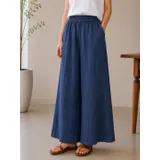 Pantaloni(D) Genere Pantaloni Donna Estate Made in Italia Quotidiano Colore Unico Standard Lacci — foto 8