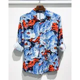 Camicia Uomo Primavera/Estate Made in Italia Quotidiano Colore Unico Standard Bottoni — foto 1