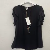 T-Shirt & Top(D) Genere T-Shirt Donna Estate Made in Italia Tempo libero Colore Unico Standard Monocromo — foto 4