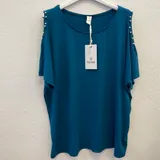 T-Shirt & Top(D) Genere T-Shirt Donna Estate Made in Italia Tempo libero Colore Unico Standard — foto 4